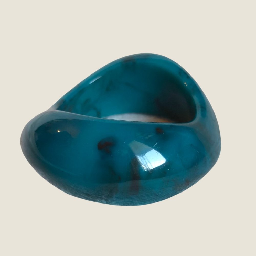 Vintage Solid Teal Blue Resin Bracelet
